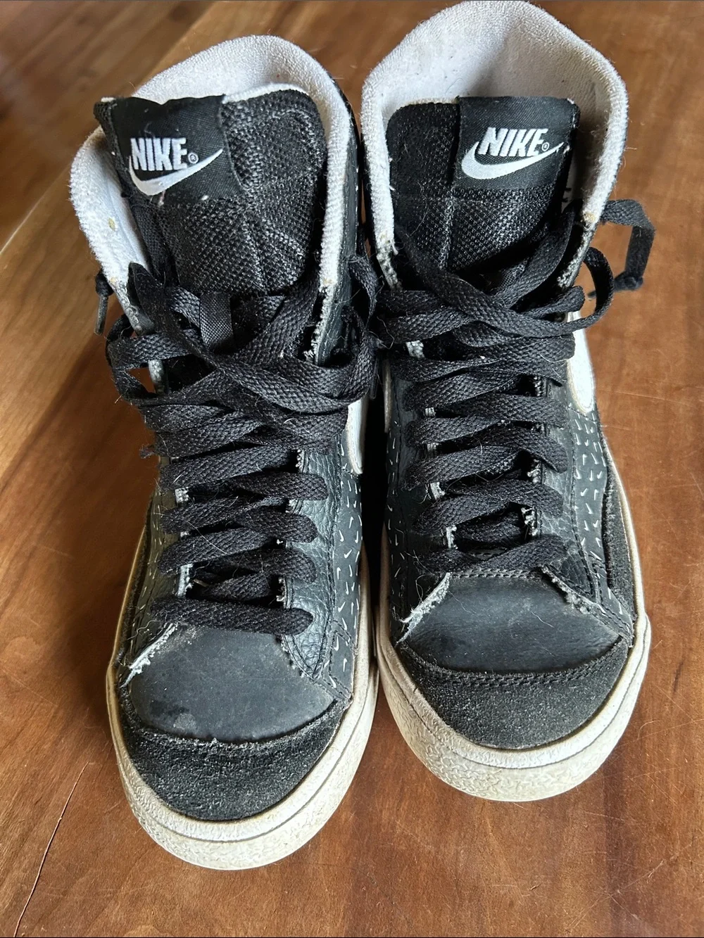 Nike Black and White High-Top Skate Sneakers